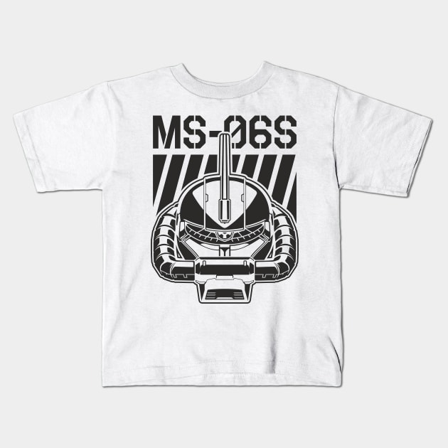 Zaku II MS 06S Black Kids T-Shirt by don_kuma